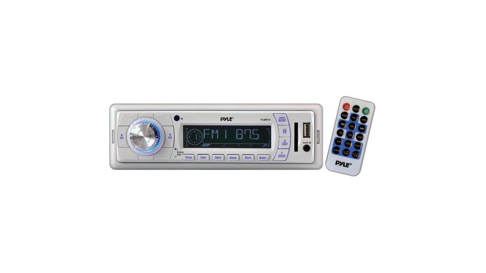 Pyle Marine Radio Pyle AM/FM with Remote, Cardreader, USB Port, White PLMR18