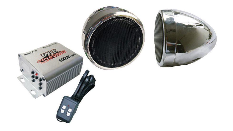 Pyle Motorcyle Audio Speaker Package, Silver PLMCA10