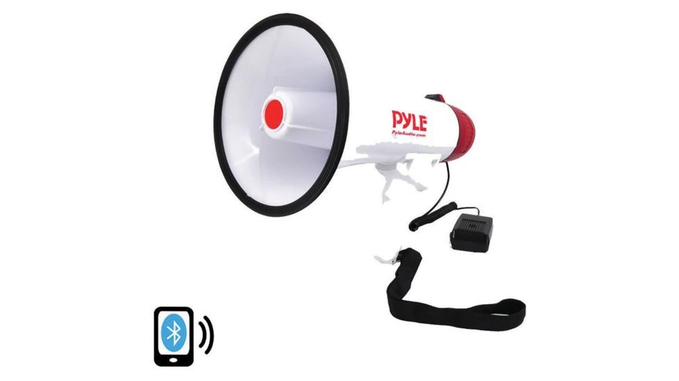 Pyle Pro Bluetooth Megaphone, White/Red PMP42BT