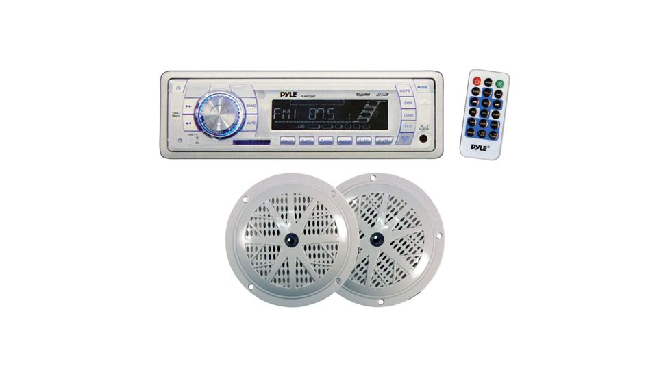 Pyle Marine Mechless AM/FM radio USB/SD reader, White, PLMRKT33WT
