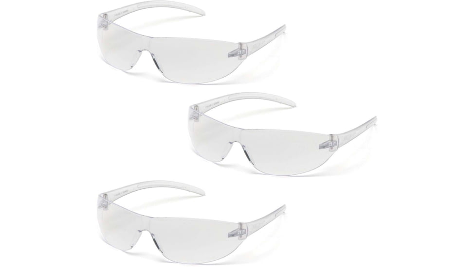 Pyramex Alair Safety Glasses - Clear Anti-Fog Lens, Clear Frame, Pack of 3