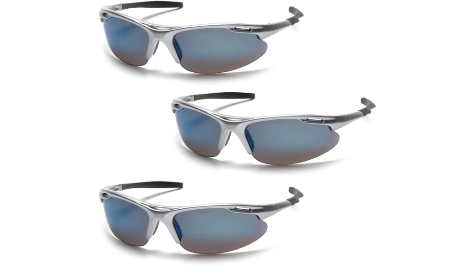 Pyramex Avante Safety Glasses - Ice Blue Lens, Silver Frame, Pack of 3