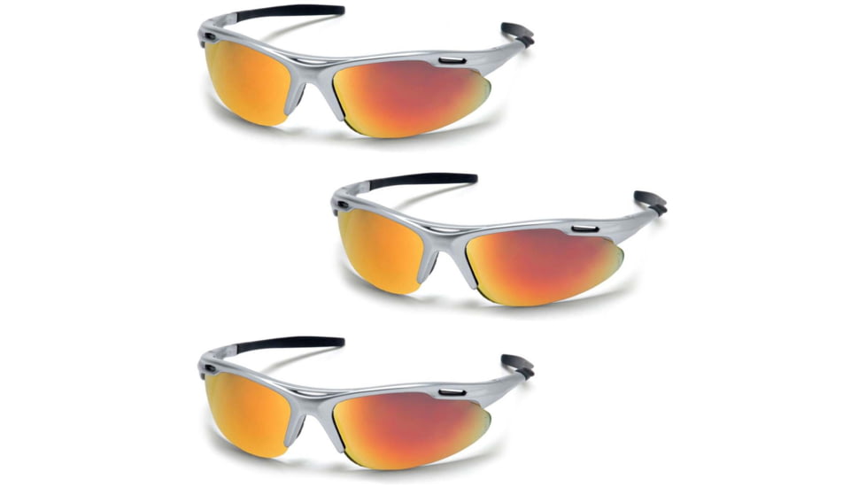 Pyramex Avante Safety Glasses - Ice Orange Lens, Silver Frame, Pack of 3