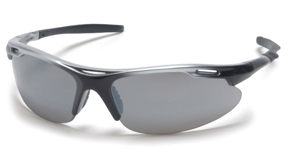 Pyramex Avante Safety Glasses - Silver Mirror Lens, Silver Black Frame SSB4570D