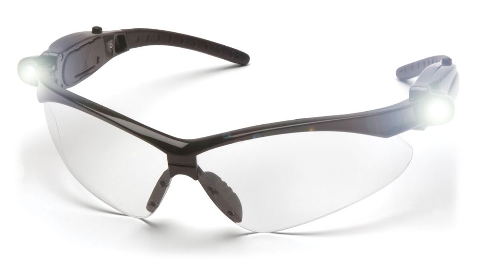 Black frame/Clear Anti-Fog Lens with LED Temples