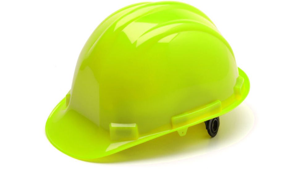 Pyramex Cap Style 4 Point Ratchet Suspension Hard Hat - Hi Vis Green HP14131