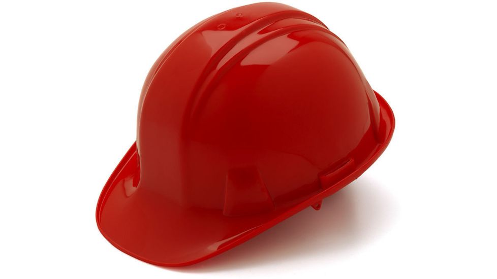 Pyramex Cap Style 4 Point Ratchet Suspension Hard Hat - Red HP14120