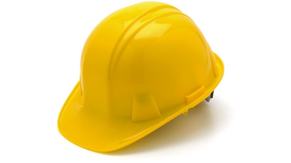Pyramex Cap Style 6 Point Ratchet Suspension Hard Hat - Yellow HP16130