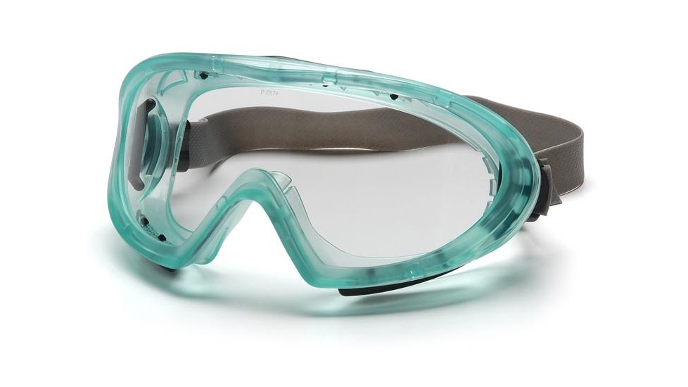 Pyramex Capstone Safety Goggle - Chemical Green Frame, Clear AF Lens