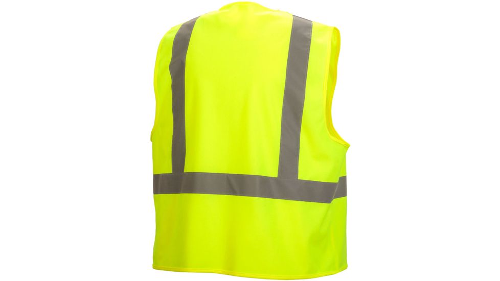 Pyramex Class 2 Solid Hi-Vis Safety Vest, Lime, Large, RVHL2910L