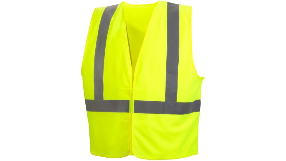 Pyramex Class 2 Solid Hi-Vis Safety Vest, Lime, Large, RVHL2910L