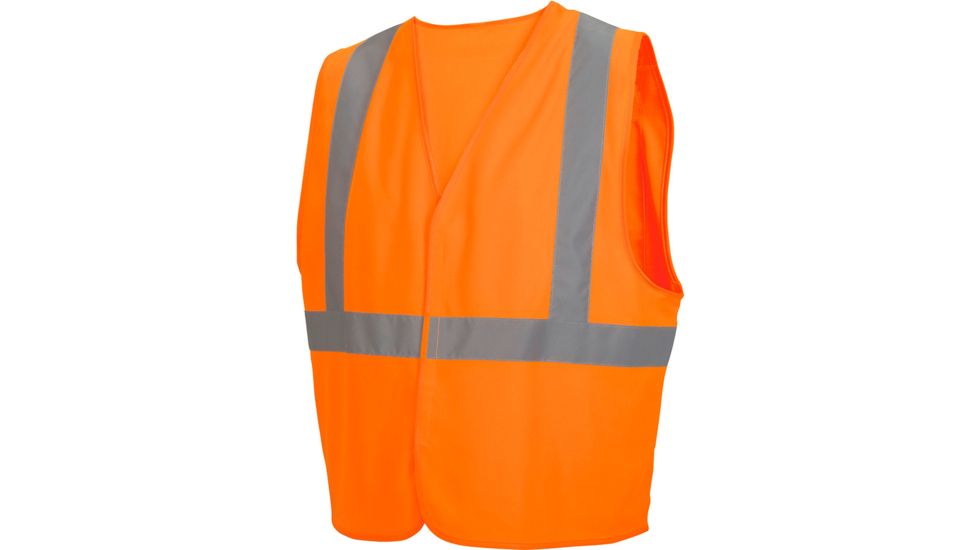 Pyramex Class 2 Solid Hi-Vis Safety Vest, Orange, Large, RVHL2920L