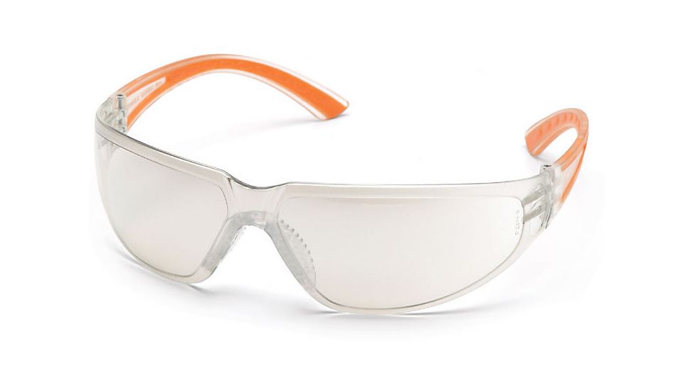 Pyramex Cortez Safety Glasses - Indoor/Outdoor Mirror Lens, Orange Temples Frame SO3680S
