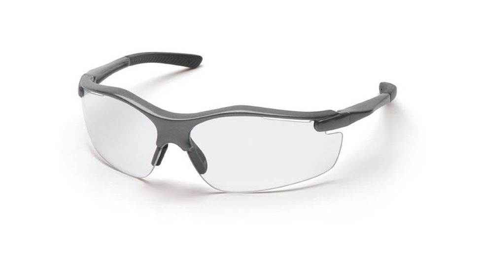 Pyramex Fortress Safety Glasses - Clear Lens, Gray Frame SG3710D