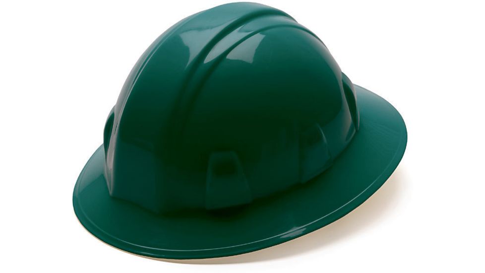 Pyramex Full Brim 4 Point Ratchet Suspension Hard Hat - Green HP24135