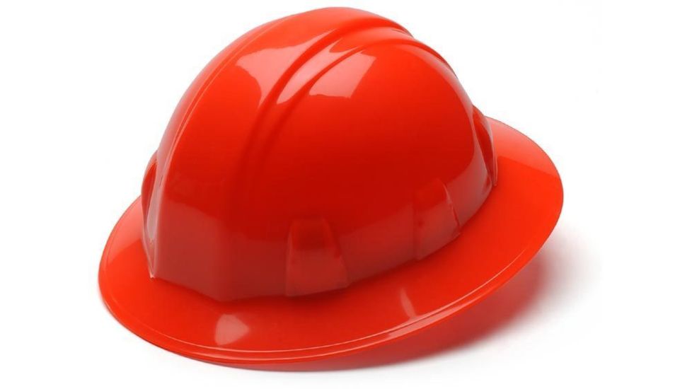 Pyramex Full Brim 4 Point Ratchet Suspension Hard Hat - Hi Vis Orange HP24141