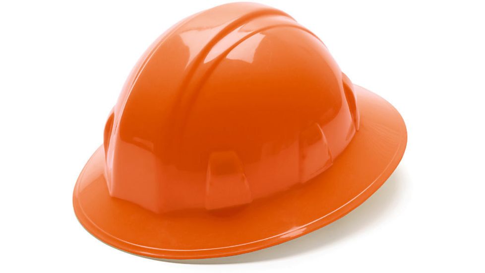 Pyramex Full Brim 6 Point Ratchet Suspension Hard Hat - Orange HP26140