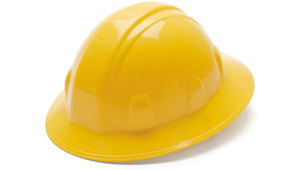 Pyramex Full Brim 6 Point Ratchet Suspension Hard Hat - Yellow HP26130