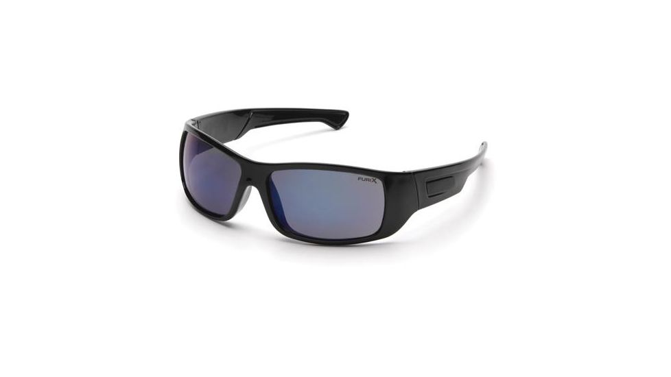 Pyramex Furix Safety Glasses, Black Frame, Blue Mirror Anti-Fog Lenses, SB8575DT