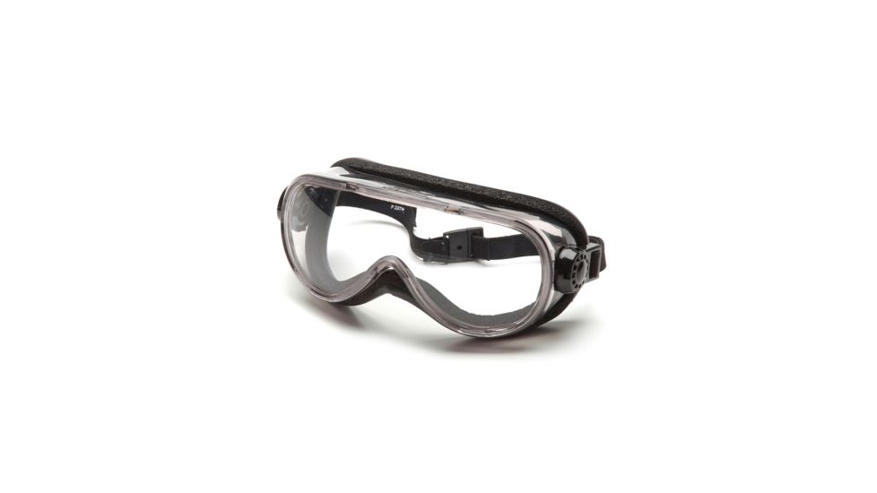 Pyramex Goggles with Clear Anti-Fog with Foam Padding Lens Chem Splash Frame G404T