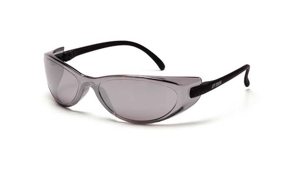 Pyramex GT 2000 Safety Eyewear - Silver Mirror Lens, Black Temples Frame SB2070S