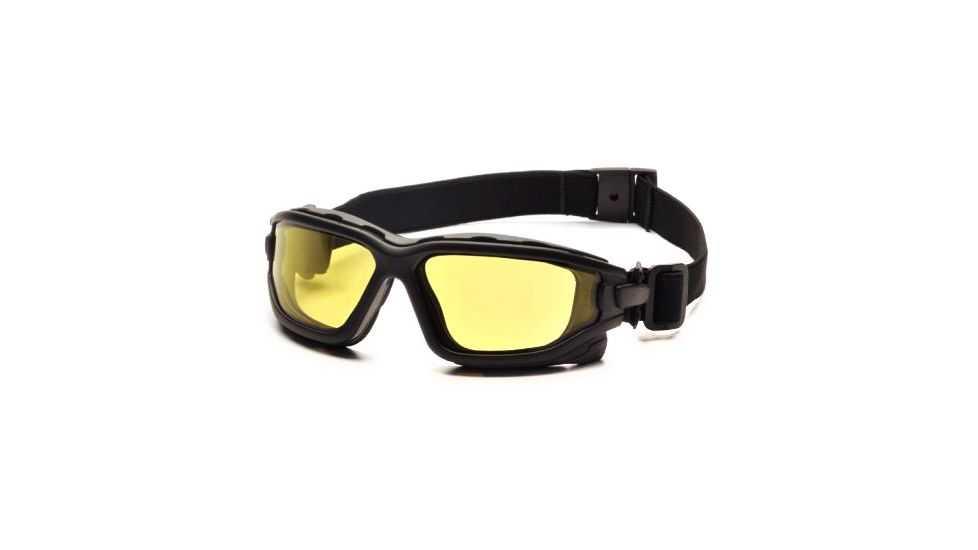 Pyramex I-Force Safety Glasses, Black Frame &amp; Amber Anti-Fog Lens SB7030SDT