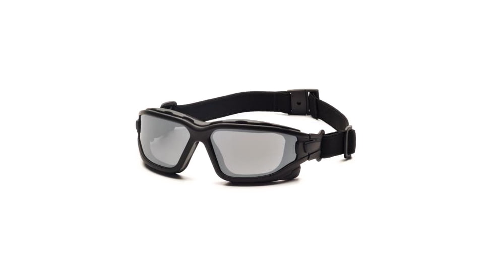 Pyramex I-Force Safety Glasses, Black Frame &amp; Silver Mirror Anti-Fog Lens SB7070SDT