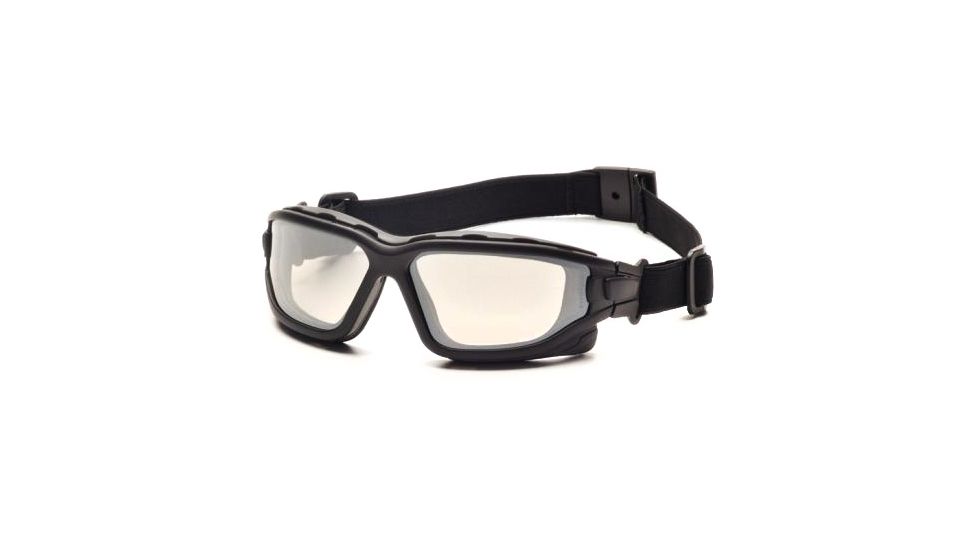 Pyramex I-Force Safety Glasses, Black Frame &amp; Indoor/Outdoor Mirror Anti-Fog Lens SB7080SDT