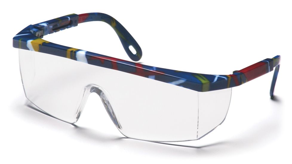Pyramex Integra Safety Glasses - Mixed Blue Frame, Clear Lens SM410S