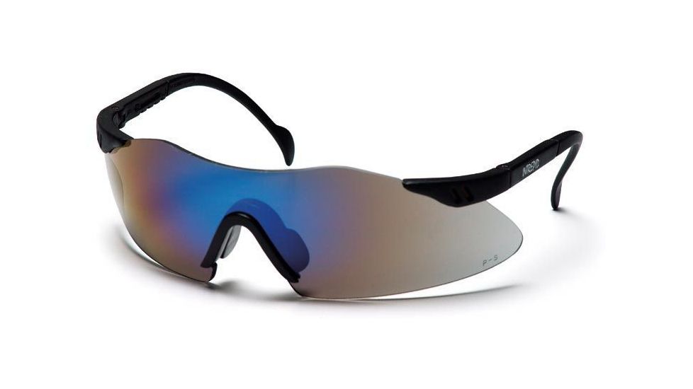 Pyramex Intrepid Safety Eyewear - Blue Mirror Lens, Black Frame SB1675S