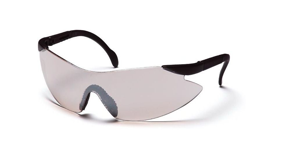 Pyramex Legacy Safety Glasses - Indoor/Outdoor Mirror Lens, Black Temples Frame SB2380S