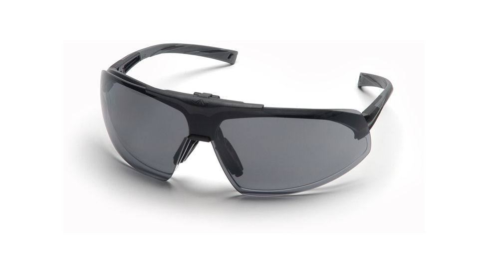 Pyramex Onix Plus Safety Glasses - Clear Anti-Fog Bottom Lens/ Gray Flip Lens Lens, Black Frame SB4920STP