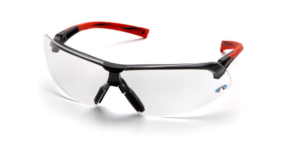 Pyramex Onix Safety Glasses - Clear Lens, Red Frame SR4910S
