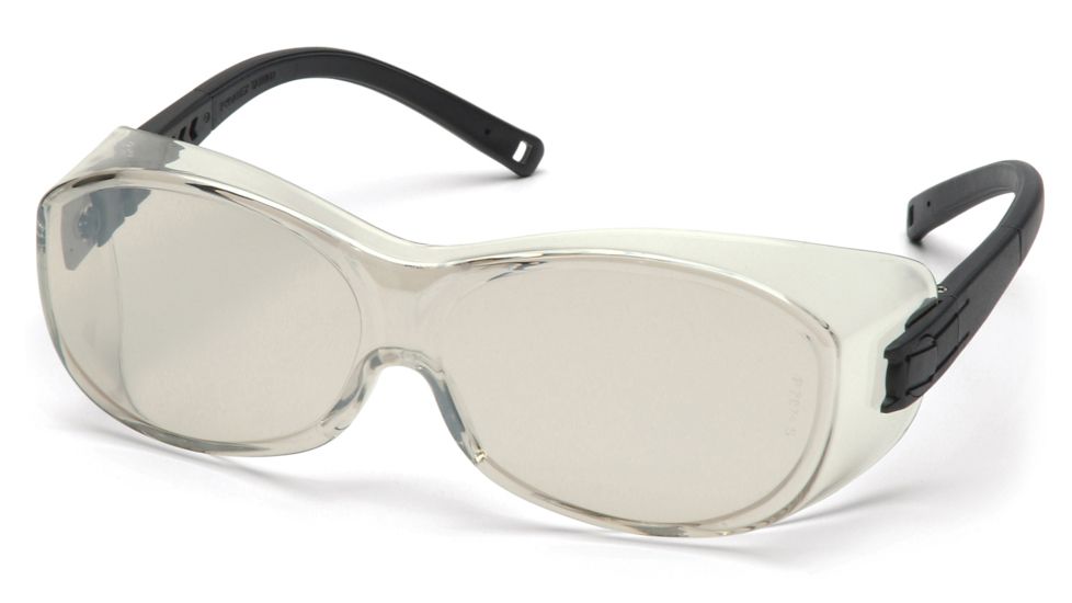 Pyramex OTS Safety Glasses - Indoor/Outdoor Mirror Lens, Black Frame S3580SJ