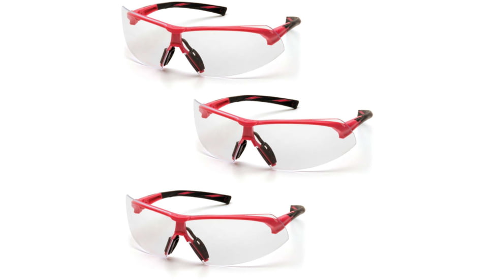Pyramex Pink Frame/Clear Lens, Pack of 3