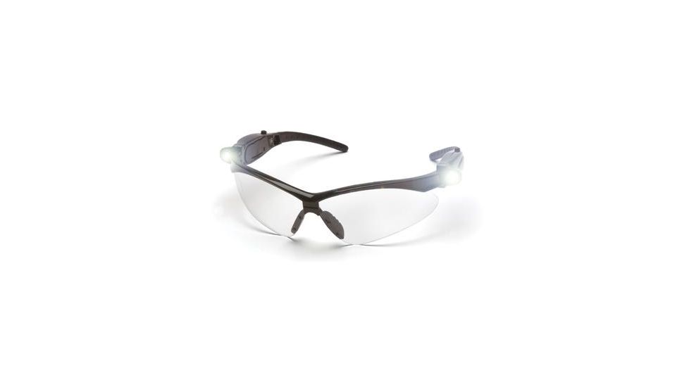 Pyramex PMXTREME Black frame/Clear Anti-Fog Lens with LED Temples, Box SB6310SPLED