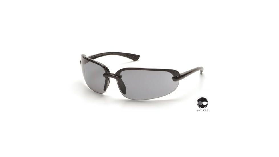 Pyramex Protocol Safety Glasses, Black Frame, Gray Anti-Fog Lens SB6220DT