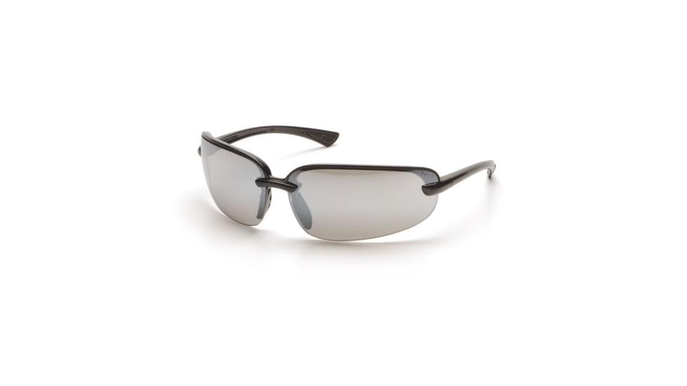 Pyramex Protocol Safety Glasses, Black Frame, Silver Mirror Lens SB6270D