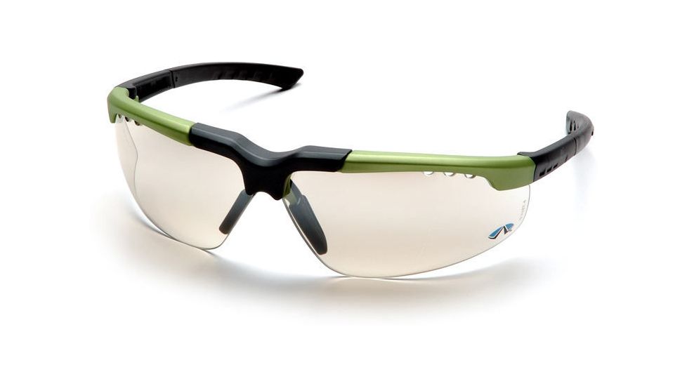 Pyramex Reatta Safety Eyewear - Indoor/Outdoor Mirror Lens, Green-Charcoal Frame SGC4880D
