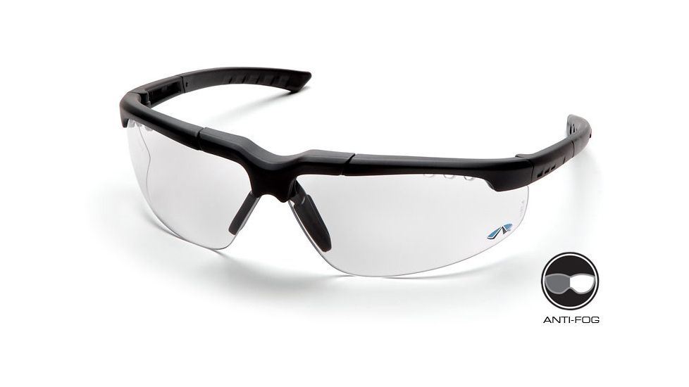 Pyramex Reatta Safety Glasses - Clear Anti-Fog Lens, Charcoal Frame SCH4810DT