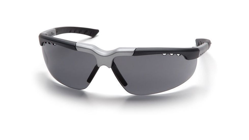 Pyramex Reatta Safety Glasses - Gray Lens, Black-Silver Frame SBS4820D