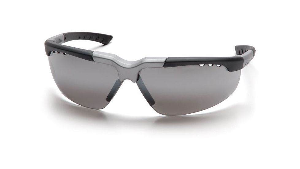 Pyramex Reatta Safety Glasses - Silver Mirror Lens, Black-Silver Frame SBS4870D