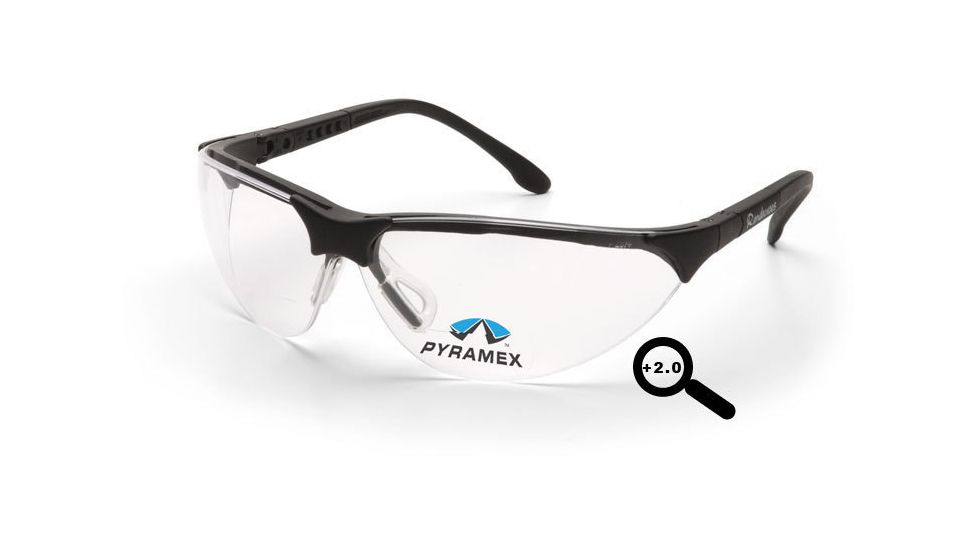 Pyramex Rendezvous Readers Eyewears - Clear + 2.0 Lens, Black Frame SB2810R20