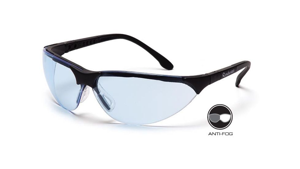 Pyramex Rendezvous Safety Glasses - Infinity Blue Anti-Fog Lens, Black Frame SB2860ST