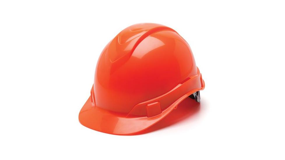 Pyramex Ridgeline HP44 Hard Hat,Cap-Style 4 Point Ratchet Suspension,Hi Vis Orange HP44141