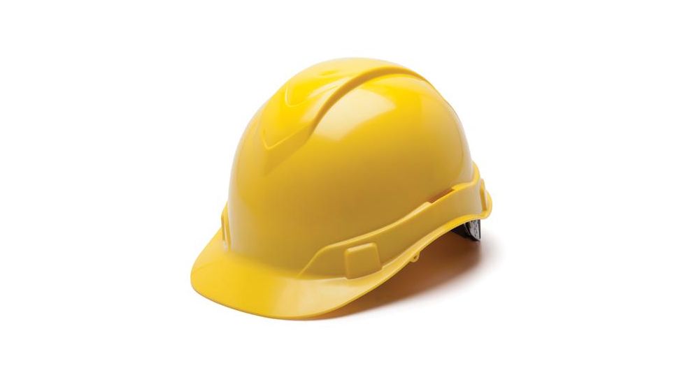 Pyramex Ridgeline HP44 Hard Hat,Cap-Style 4 Point Ratchet Suspension,Yellow HP44130