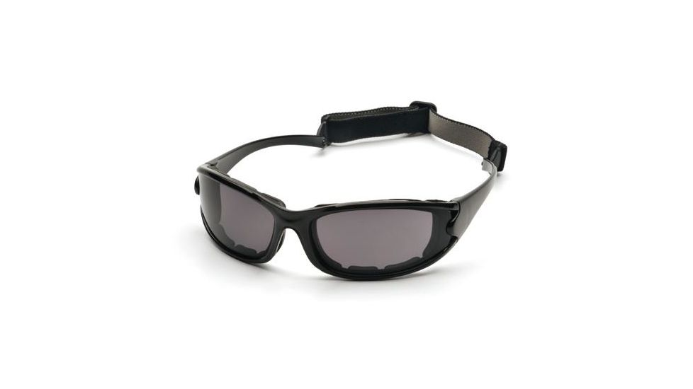 Pyramex PMXCEL Safety Glasses Shiny Black Frame, Gray Anti-Fog Lens, Polarized SB7321DT