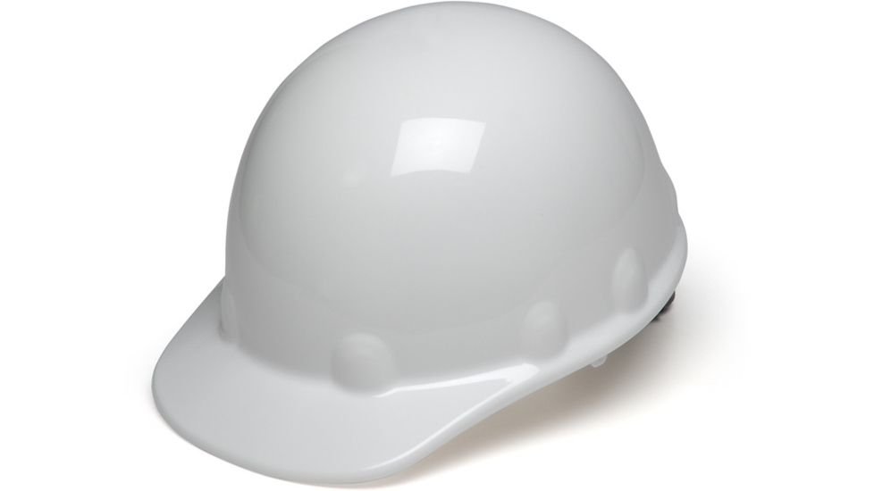 Pyramex Sleek Shell Cap Style 4 Point Ratchet Suspension Hard Hat - White HPS14110