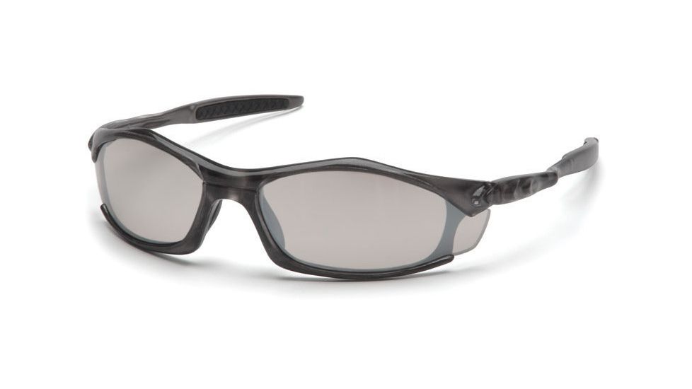 Pyramex Solara Safety Glasses - Indoor/Outdoor Mirror Lens, Trans Gray Frame STG4380D