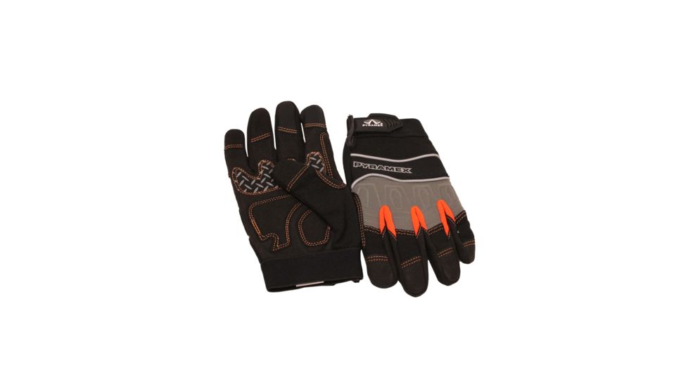 Pyramex Trade Series Gloves, Black/Orange, Medium, GL102M